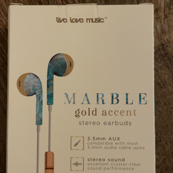 NWT Live Love Music Blue Tie-Dye Marble Stereo Earbuds - Picture 11 of 16